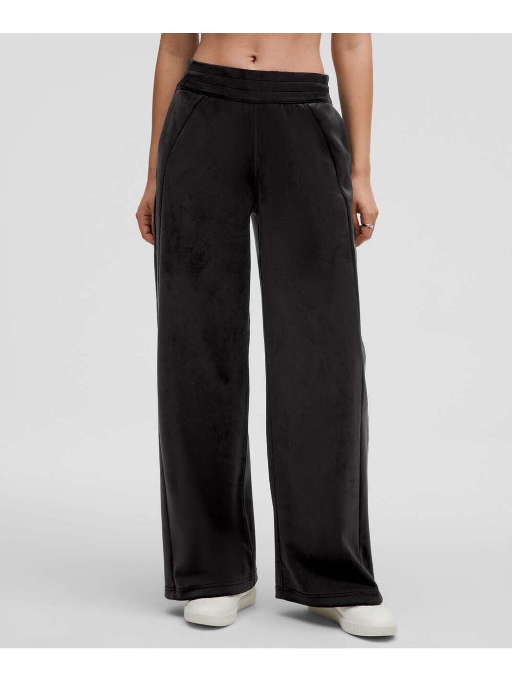 Lululemon Scuba Mid-Rise Wide-Leg Velvet Pants Black Size Large